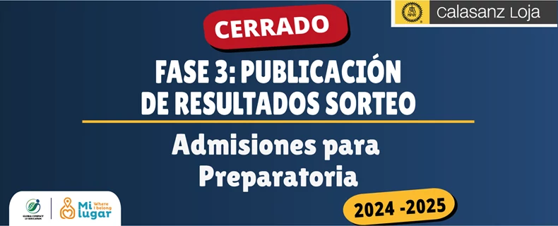 Resultados de Sorteo, Preparatoria (Fase 3)