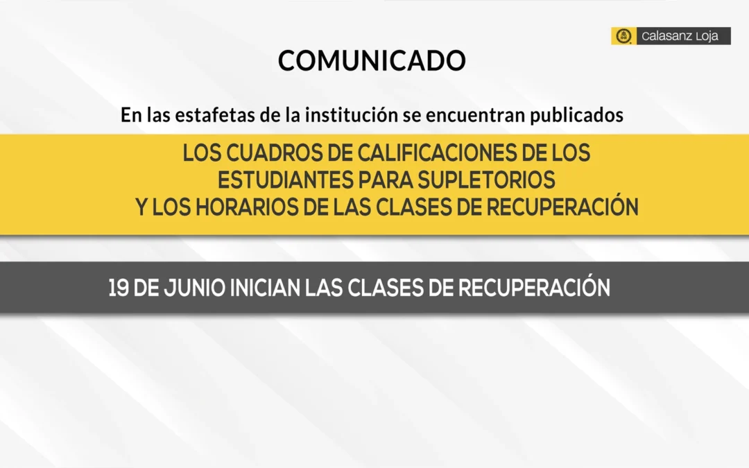 COMUNICADO SOBRE LOS SUPLETORIOS