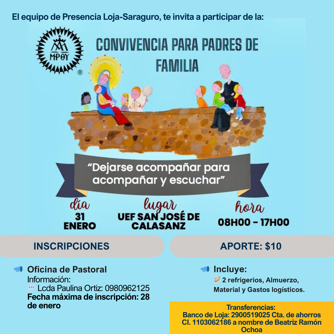 Convivencia para Padres de Familia – “Dejarse acompañar para acompañar ...